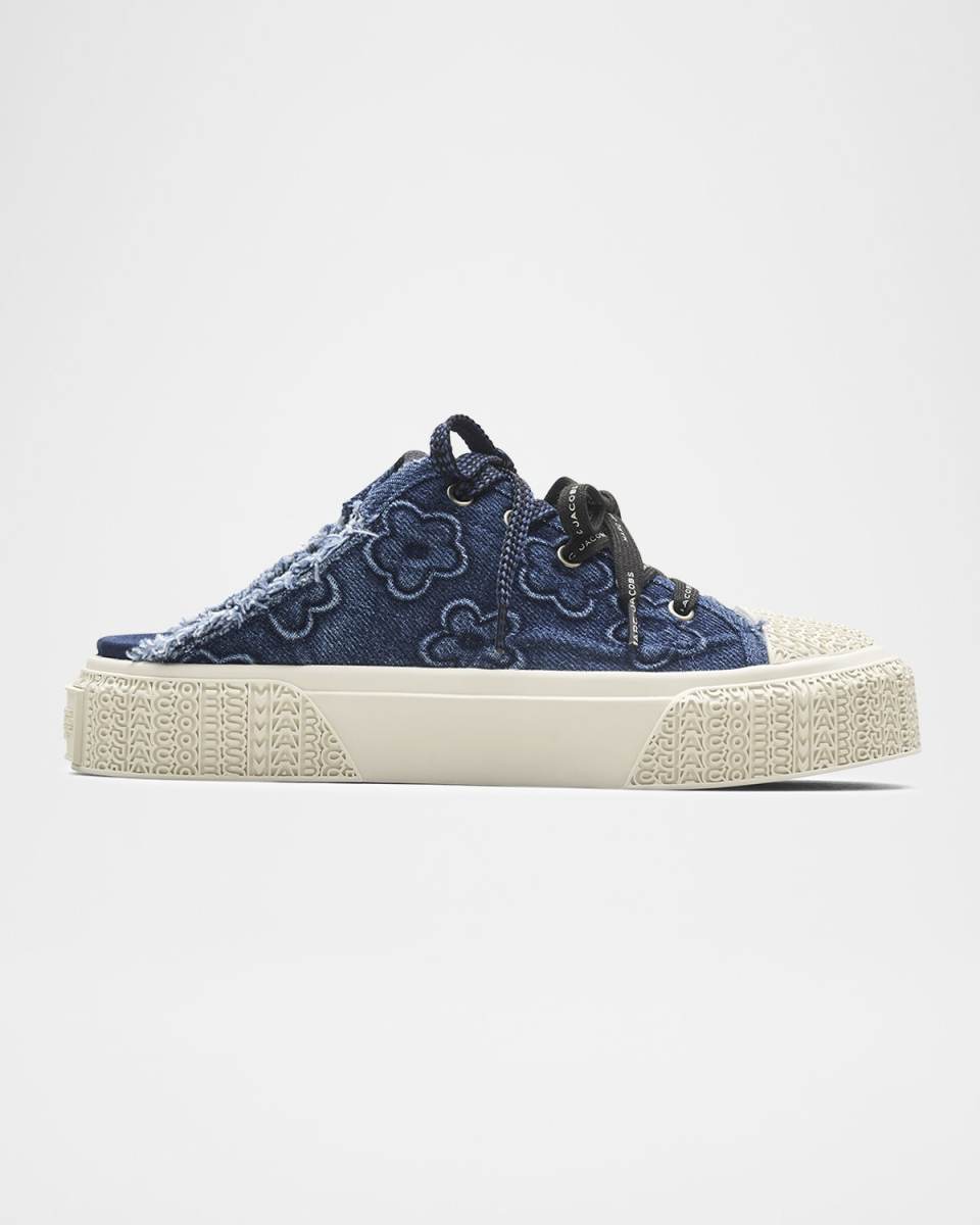 The Puffed Daisy Denim Sneaker Mules